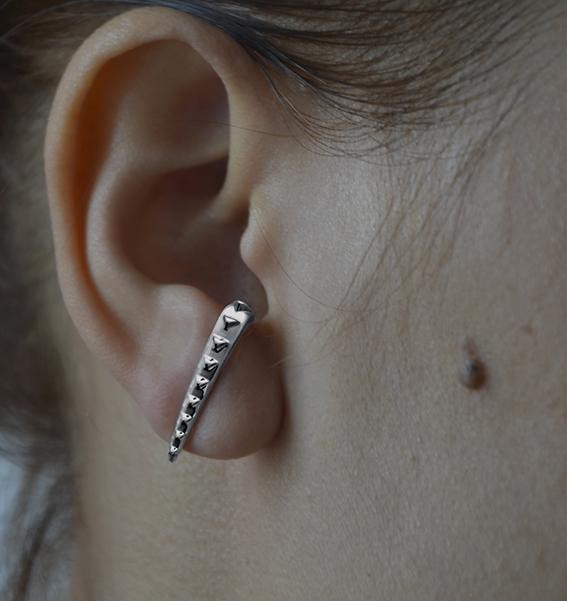 Unisex stud earring Bunaken | Sterling Silver - White Rhodium from Joulala