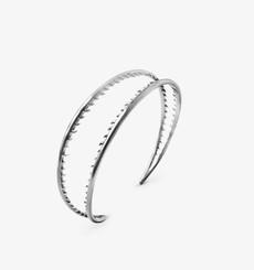 Flores open cuff bracelet  | Sterling Silver - White Rhodium via Joulala