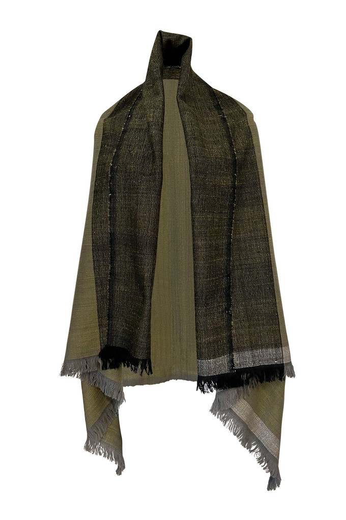 Wool Silk Cape Forest Pench from JULAHAS