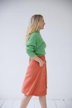 NEW! Cotton Hemp Wrap Skirt Salmon via JULAHAS