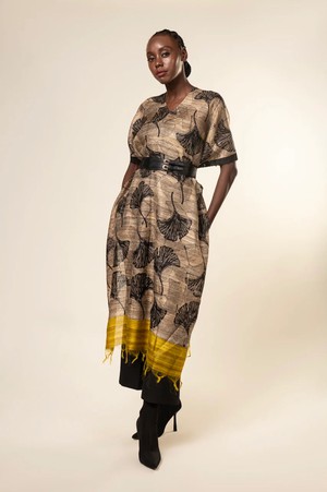 NEW! 3-in-1 Peace Silk Poncho Yellow Ginkgo from JULAHAS