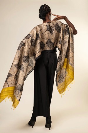 NEW! 3-in-1 Peace Silk Poncho Yellow Ginkgo from JULAHAS