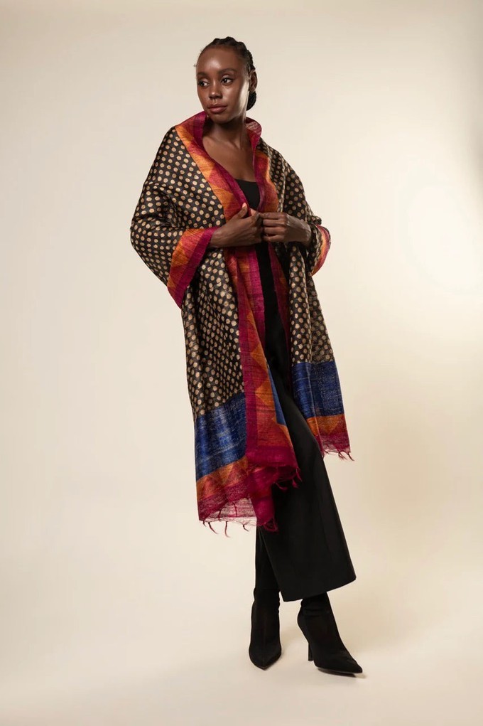 NEW! 3-in-1 Peace Silk Poncho Gold Polka from JULAHAS