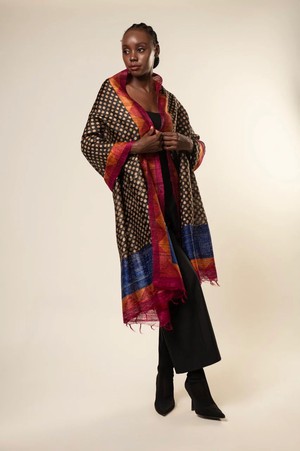 NEW! 3-in-1 Peace Silk Poncho Gold Polka from JULAHAS