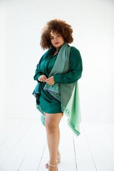JULAHAS+ Light Wool Cape Fusion Green Plus via JULAHAS
