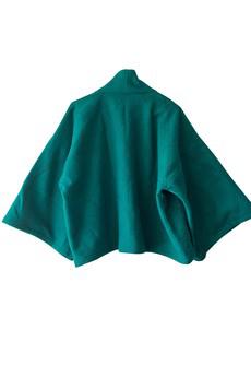 NEW! Crop Kimono Wool Coat Sea Green via JULAHAS