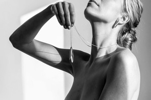 Swirling Wind long Necklace Silver from Julia Otilia