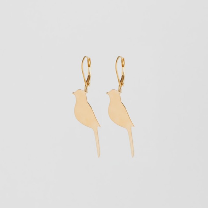 Gracious bird earrings gold plated from Julia Otilia
