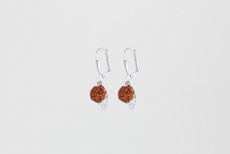 Rudraksha seed with mini leaf earrings silver via Julia Otilia