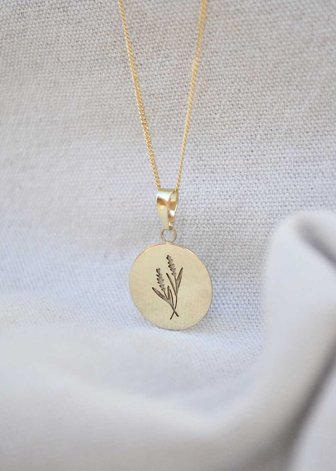 Serene Lavender pendant solid gold from Julia Otilia