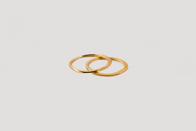 Set of rings in 14K gold for her | matte & shiny from Julia Otilia