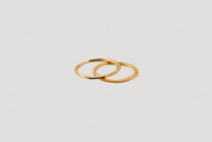 Set of rings in 14K gold for her | matte & shiny from Julia Otilia