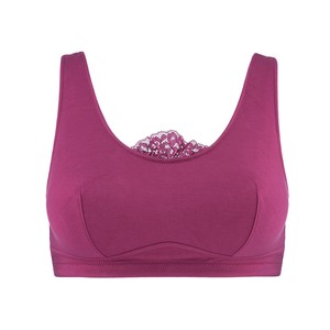 Fuchsia - Silk Back Support Full Coverage Wireless Organic Cotton Bra from JulieMay Lingerie