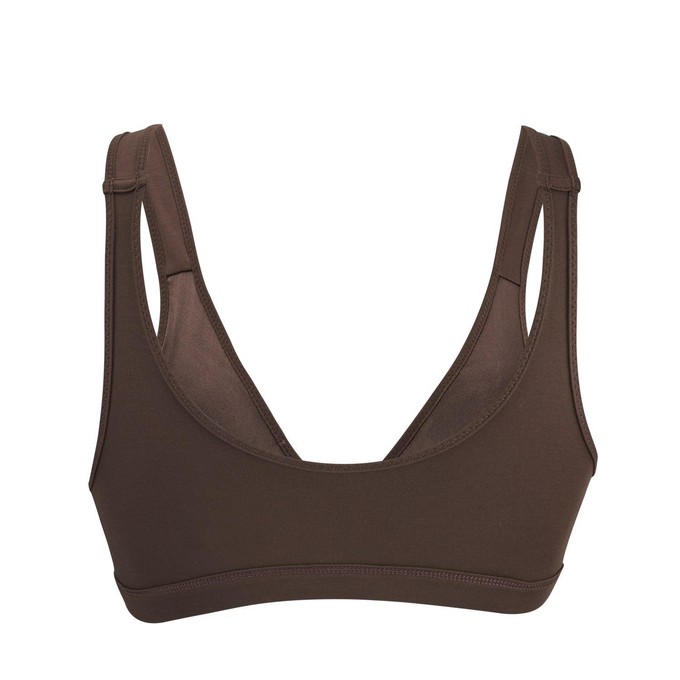 Project Cece  Cocoa - Full Cup Front Closure Silk & Organic Cotton  Wireless Bra