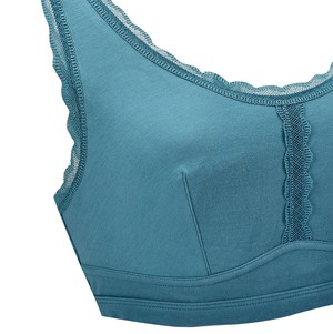 Teal Bamboo / Cotton Adjustable Back Bra With Removable Padding 'calla'  Style Teal With Sheer Black Lace Comfortable Handmade Bra 