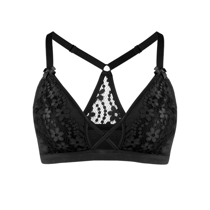 Passion Red - Lace Organic Cotton & Silk Bralette – Juliemay Lingerie UK