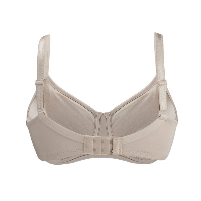 Project Cece  Ivory-Supportive Non-Wired Silk & Organic Cotton Full Cup Bra  with removable paddings