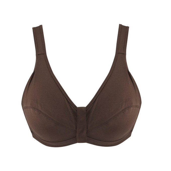 Project Cece  Cocoa - Full Cup Front Closure Silk & Organic Cotton  Wireless Bra