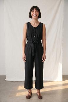 Bio-Baumwoll Jumpsuit Daksha Schwarz via Jyoti - Fair Works