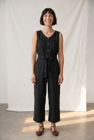 Bio-Baumwoll Jumpsuit Daksha Schwarz from Jyoti - Fair Works