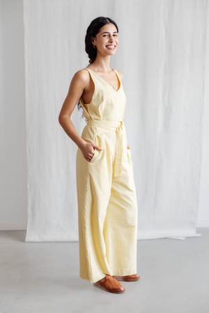 Bio-Baumwoll Jumpsuit Parva Zitronengelb from Jyoti - Fair Works