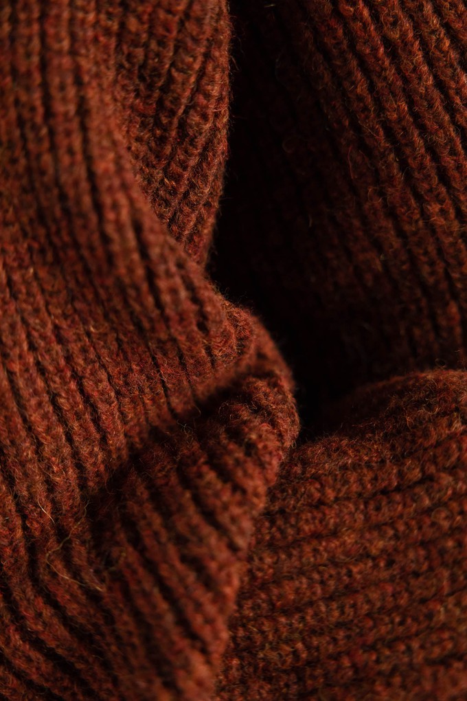 Baby Alpaca Turtleneck Knit Sweater Sabeti Chestnut from Jyoti - Fair Works