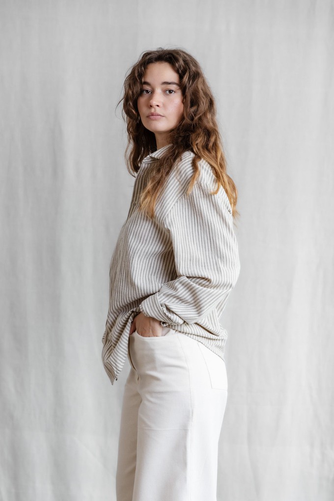 Himat Cotton Shirt, Grey and White from Jyoti - Fair Works