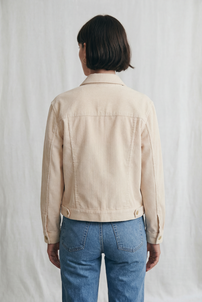 Organic Cotton Corduroy Jacket Nariyal Beige from Jyoti - Fair Works
