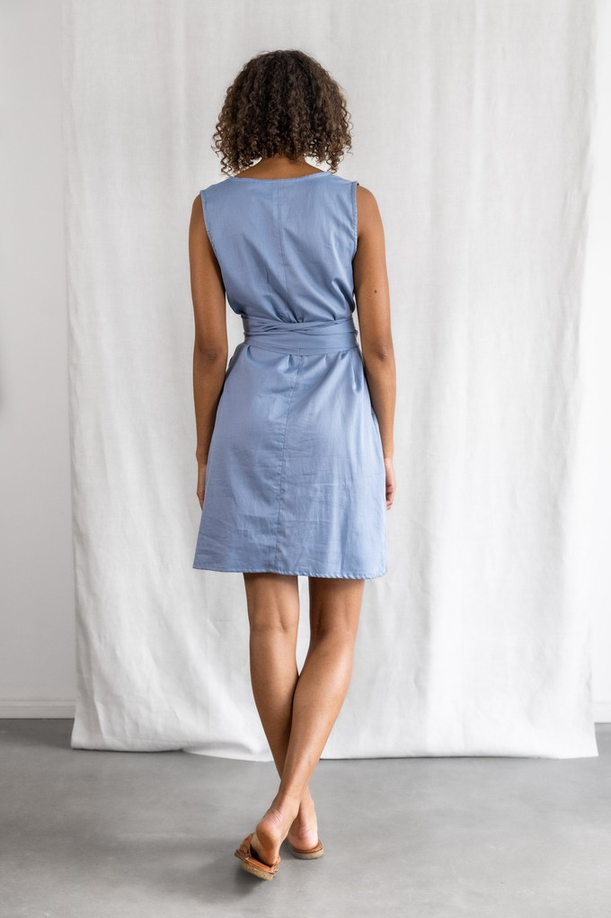 Organic Cotton Dress Aarav Satin Blue from Jyoti - Fair Works