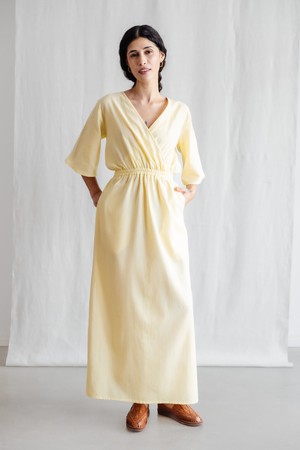 Organic cotton dress Vasi lemon yellow from Jyoti - Fair Works