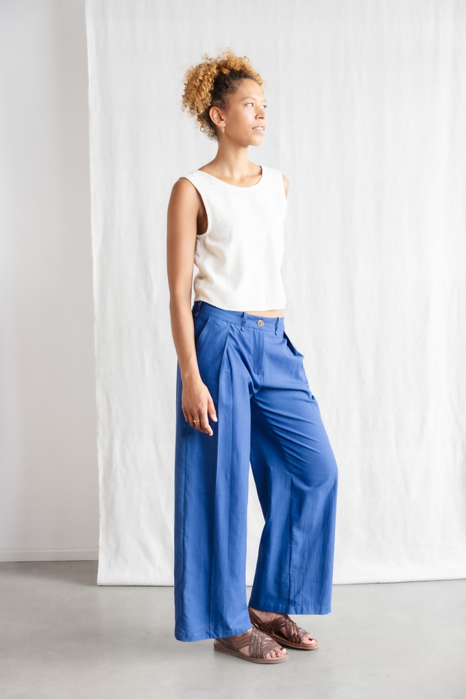 Organic cotton trousers Meghana cobalt blue from Jyoti - Fair Works