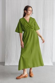 Organic cotton dress Vasi Basil via Jyoti - Fair Works
