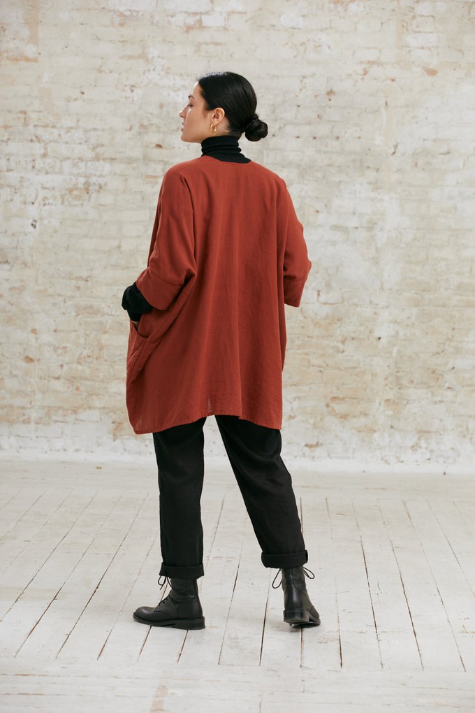 Cotton cardigan Prabhat mahogany from Jyoti - Fair Works