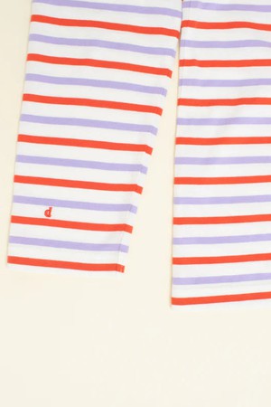 Popeia organic cotton long-sleeved striped shirt in red/purple/white from Jyoti - Fair Works