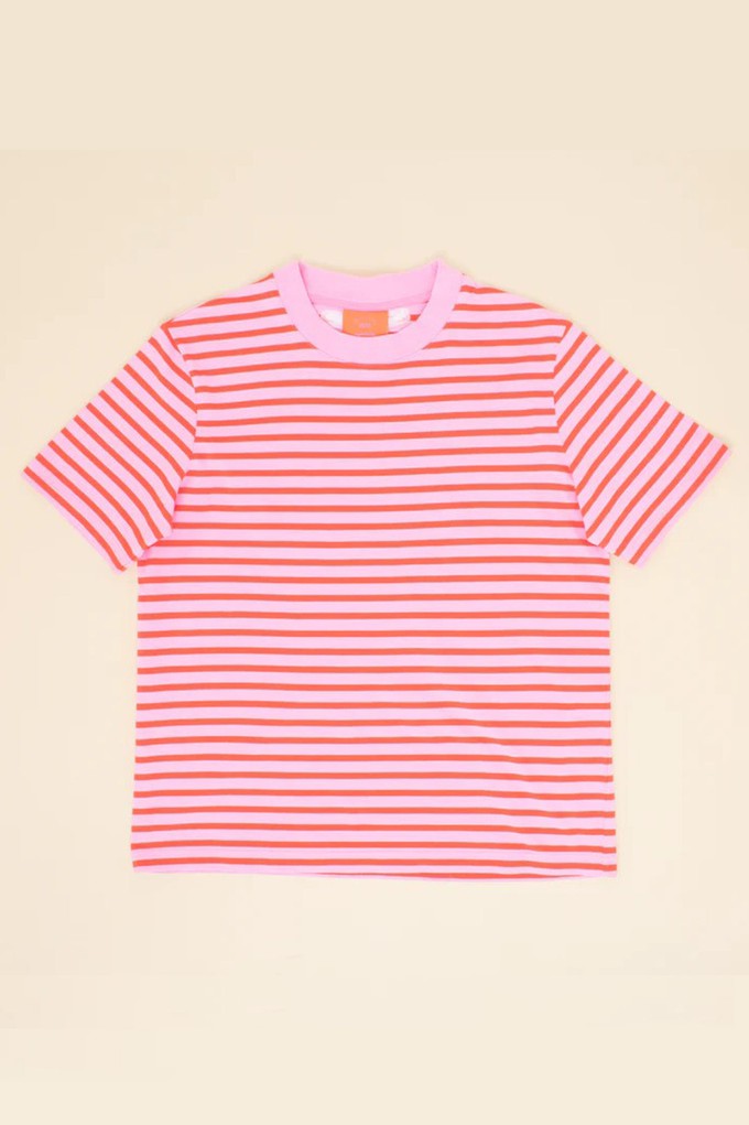 Popeia Organic Cotton T-Shirt Stripes Pink/Red from Jyoti - Fair Works