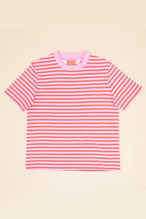 Popeia Organic Cotton T-Shirt Stripes Pink/Red from Jyoti - Fair Works