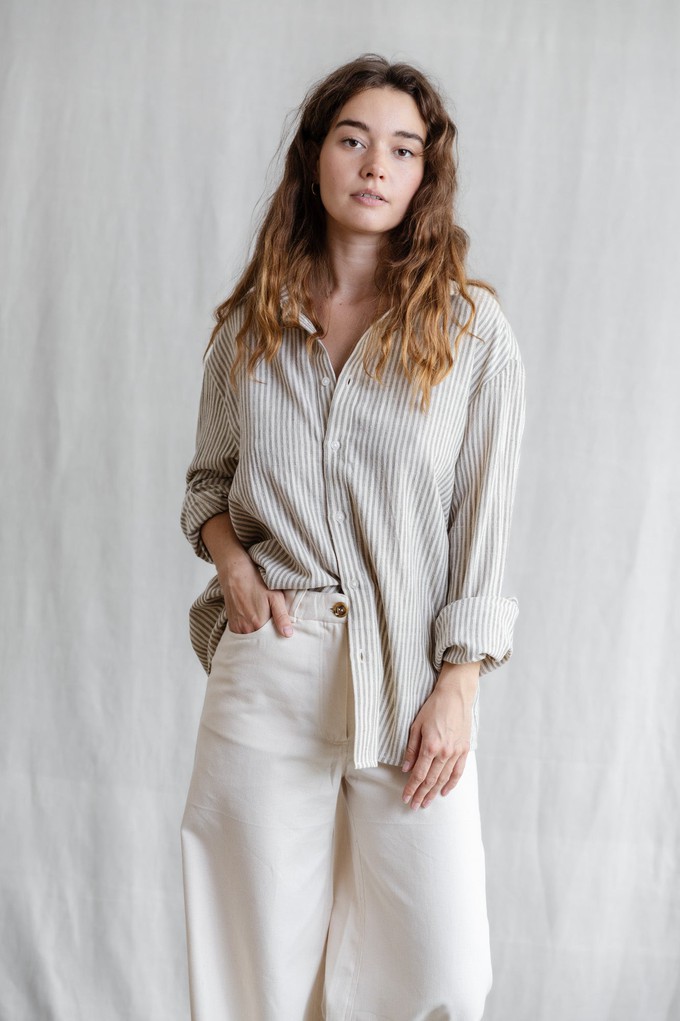 Himat Cotton Shirt, Grey and White from Jyoti - Fair Works