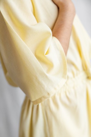 Organic cotton dress Vasi lemon yellow from Jyoti - Fair Works