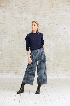 Organic cotton culottes Awa Checks from Jyoti - Fair Works