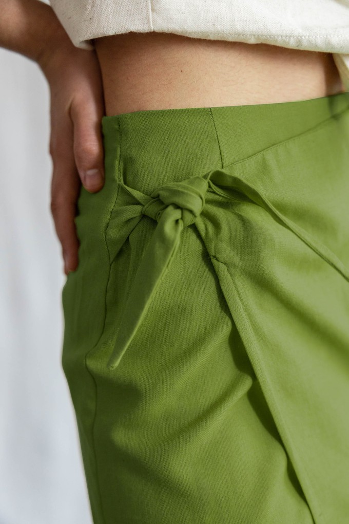 Organic Cotton Wrap Skirt Tanvi Basil from Jyoti - Fair Works
