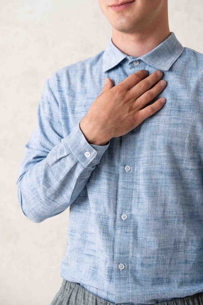 Cotton Slim-Fit Shirt Hilu Light Blue from Jyoti - Fair Works