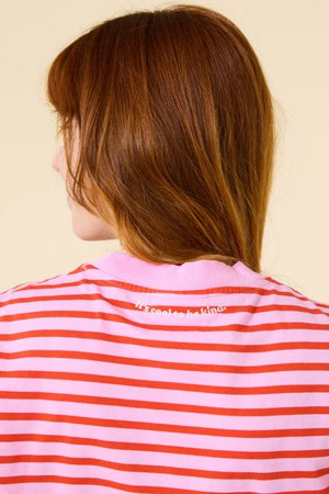 Popeia Organic Cotton T-Shirt Stripes Pink/Red from Jyoti - Fair Works