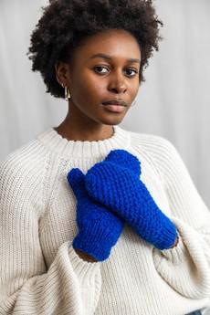 Baby Alpaca Mitten Gloves Cusco Cobalt via Jyoti - Fair Works