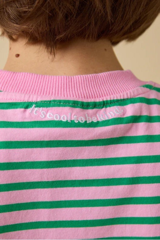 Popeia Organic Cotton Striped T-Shirt Pink/Green from Jyoti - Fair Works