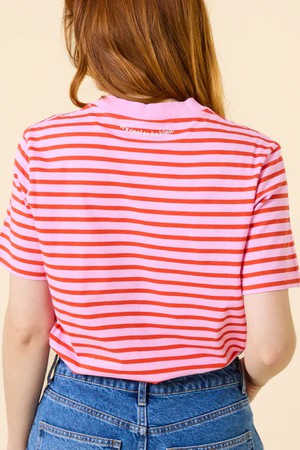 Popeia Organic Cotton T-Shirt Stripes Pink/Red from Jyoti - Fair Works