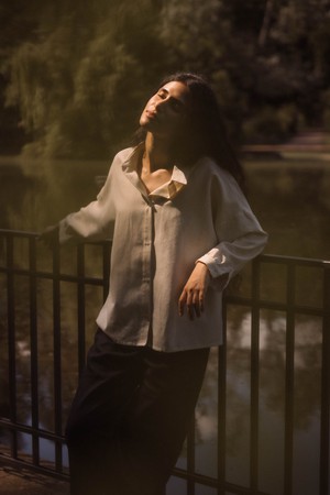 Flax/Cotton Blouse Mayank Cream from Jyoti - Fair Works