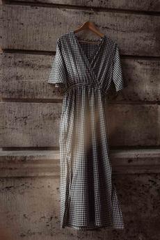 Organic cotton dress Vasi Checked via Jyoti - Fair Works