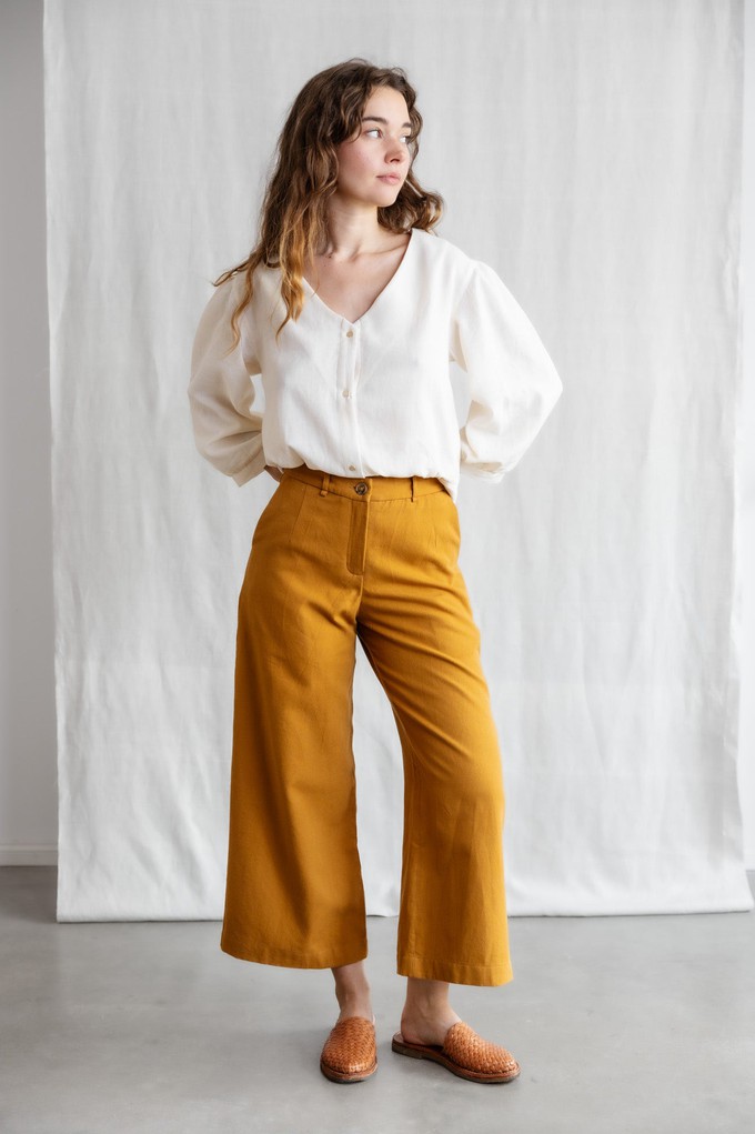 Organic cotton culottes Hemani Curry from Jyoti - Fair Works
