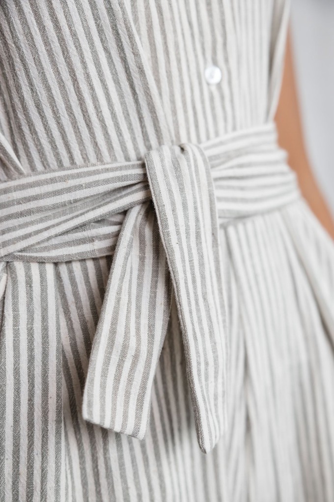 Cotton jumpsuit Amrita grey and white from Jyoti - Fair Works