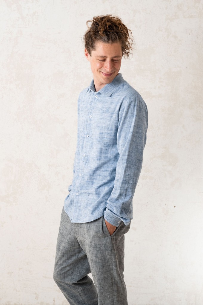 Cotton Slim-Fit Shirt Hilu Light Blue from Jyoti - Fair Works